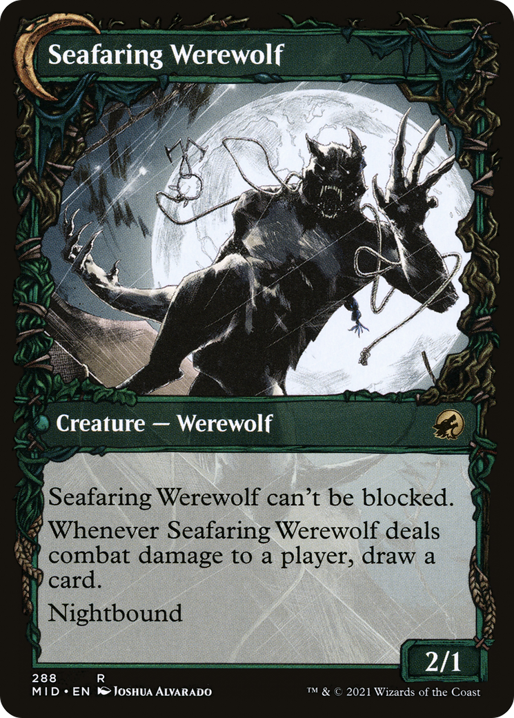 Suspicious Stowaway // Seafaring Werewolf (MID-288) - Innistrad: Midnight Hunt: (Showcase, Double Faced Transform) Foil - Premium MTG Single from Wizards of the Coast - Just $0.37! Shop now at Game Crave Tournament Store