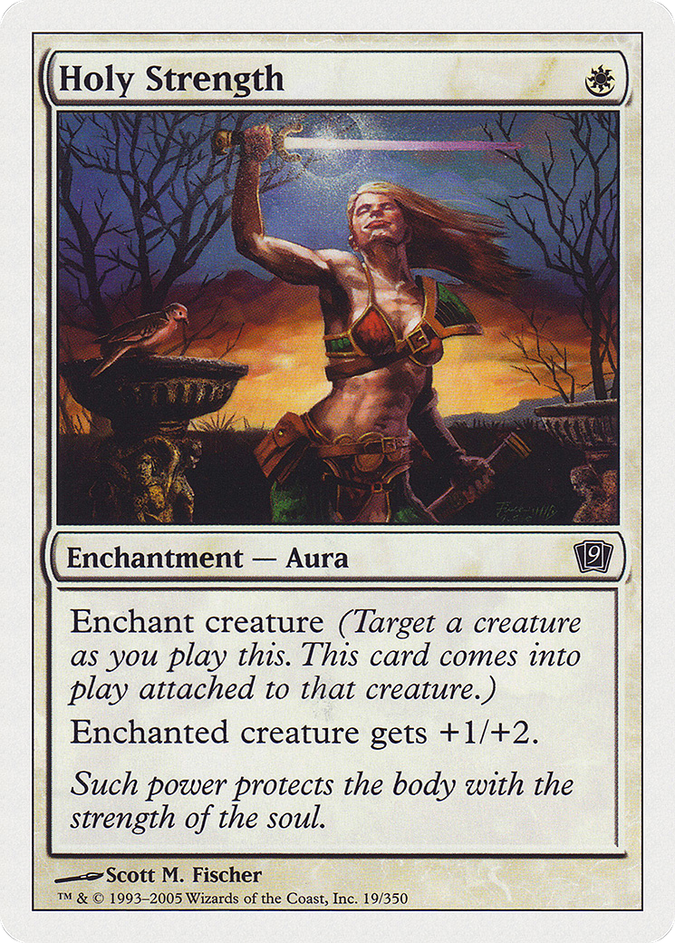 Holy Strength (9ED-019) - Ninth Edition - Premium MTG Single from Wizards of the Coast - Just $0.08! Shop now at Game Crave Tournament Store