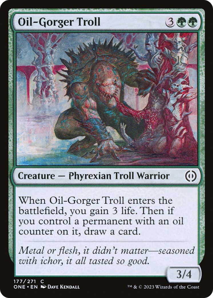 Oil-Gorger Troll (ONE-177) - Phyrexia: All Will Be One Foil - Premium MTG Single from Wizards of the Coast - Just $0.25! Shop now at Game Crave Tournament Store