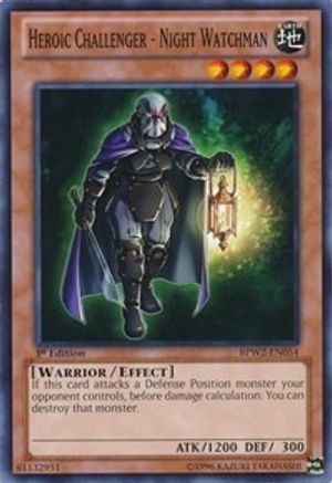 Heroic Challenger - Night Watchman (BPW2-EN054) - Battle Pack 2: War of the Giants – Round 2 1st Edition - Premium Yugioh Single from Konami - Just $0.38! Shop now at Game Crave Tournament Store