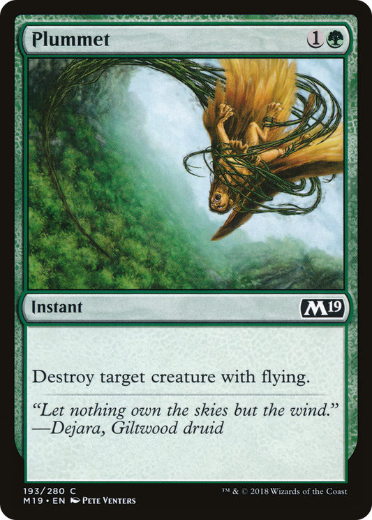 Plummet (M19-193) - Core Set 2019 - Premium MTG Single from Wizards of the Coast - Just $0.25! Shop now at Game Crave Tournament Store