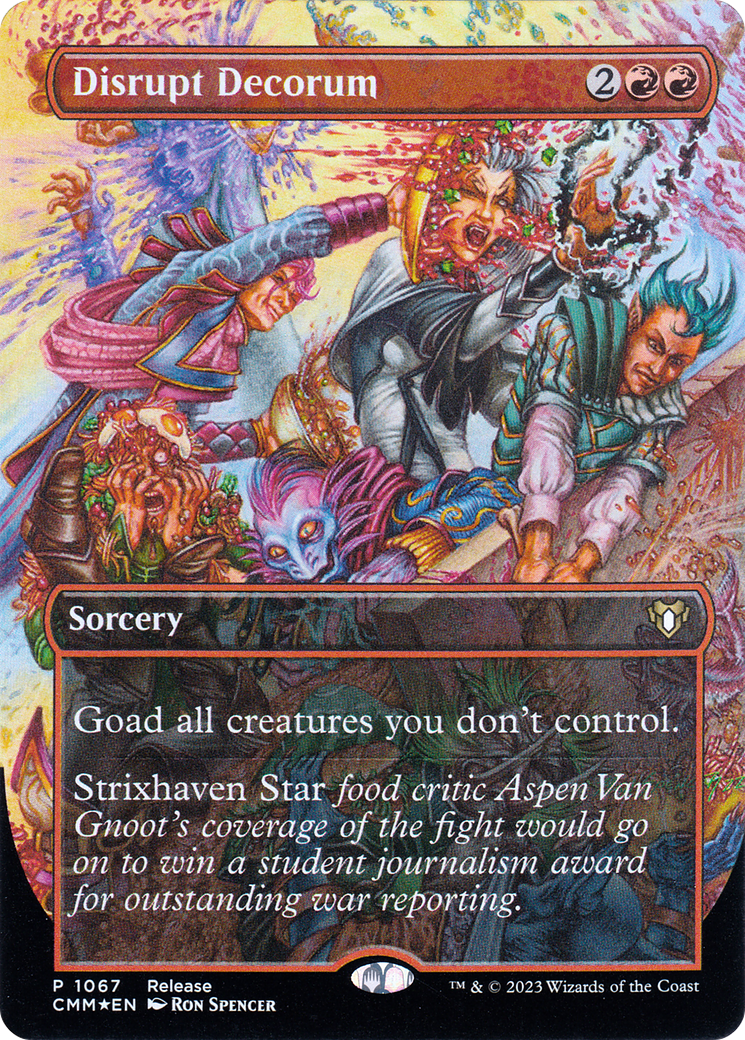Disrupt Decorum (CMM-1067) - Commander Masters (Borderless) Foil - Premium MTG Single from Wizards of the Coast - Just $0.63! Shop now at Game Crave Tournament Store