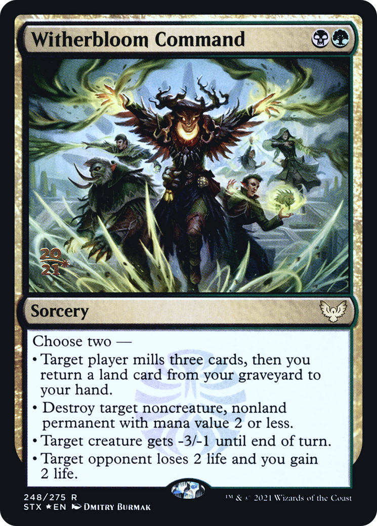 Witherbloom Command (PSTX-248S) - Strixhaven: School of Mages Promos Foil - Premium MTG Single from Wizards of the Coast - Just $2.20! Shop now at Game Crave Tournament Store