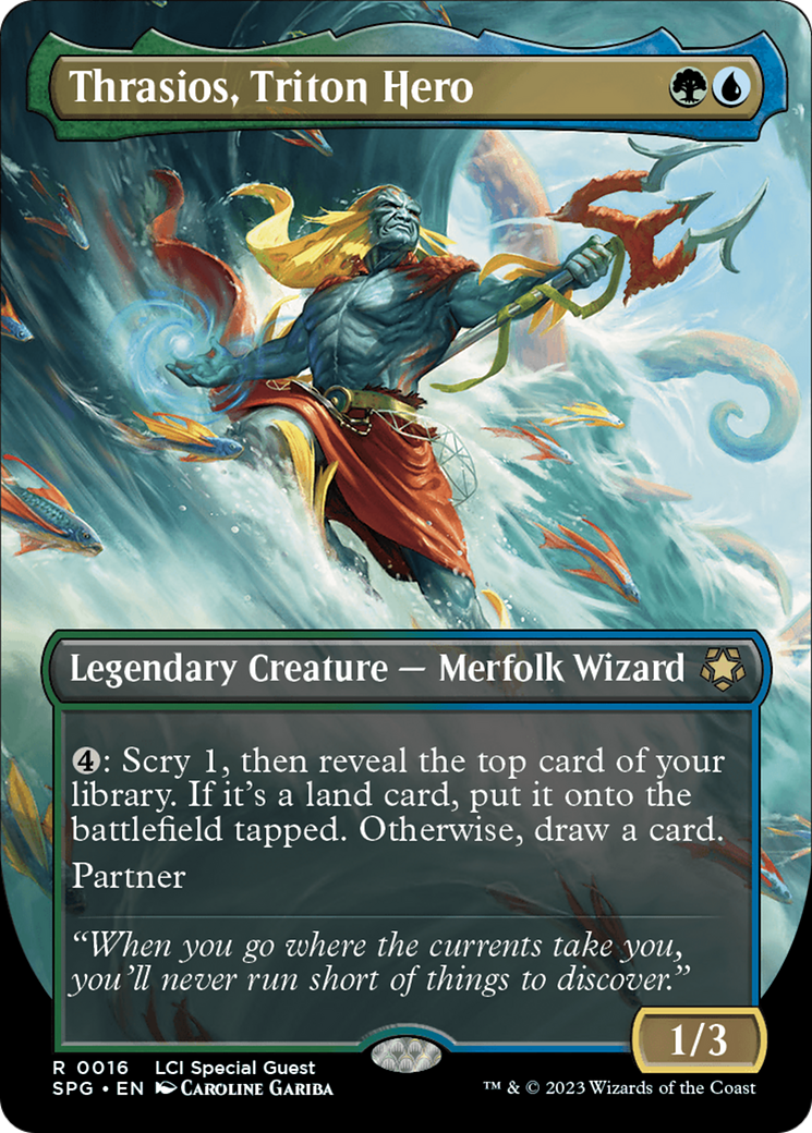 Thrasios, Triton Hero (SPG-016) - Special Guests (Borderless) - Premium MTG Single from Wizards of the Coast - Just $5.89! Shop now at Game Crave Tournament Store