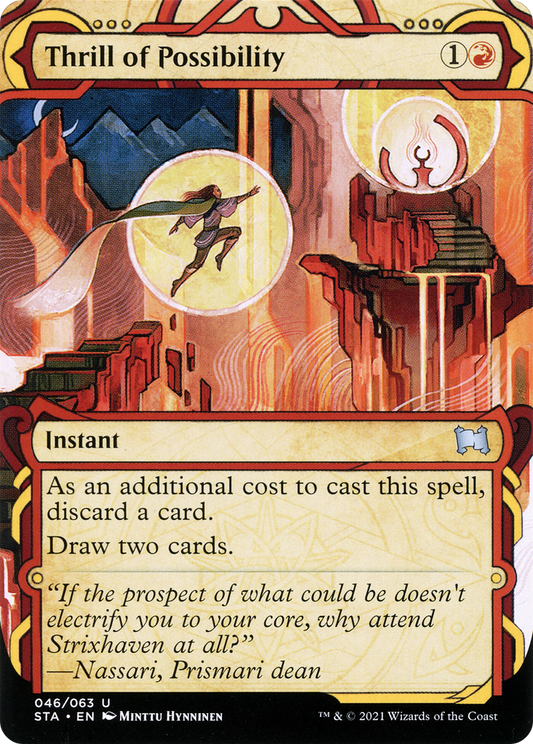 Thrill of Possibility (STA-046) - Strixhaven Mystical Archive: (Showcase) (Borderless) Etched Foil - Premium MTG Single from Wizards of the Coast - Just $0.26! Shop now at Game Crave Tournament Store