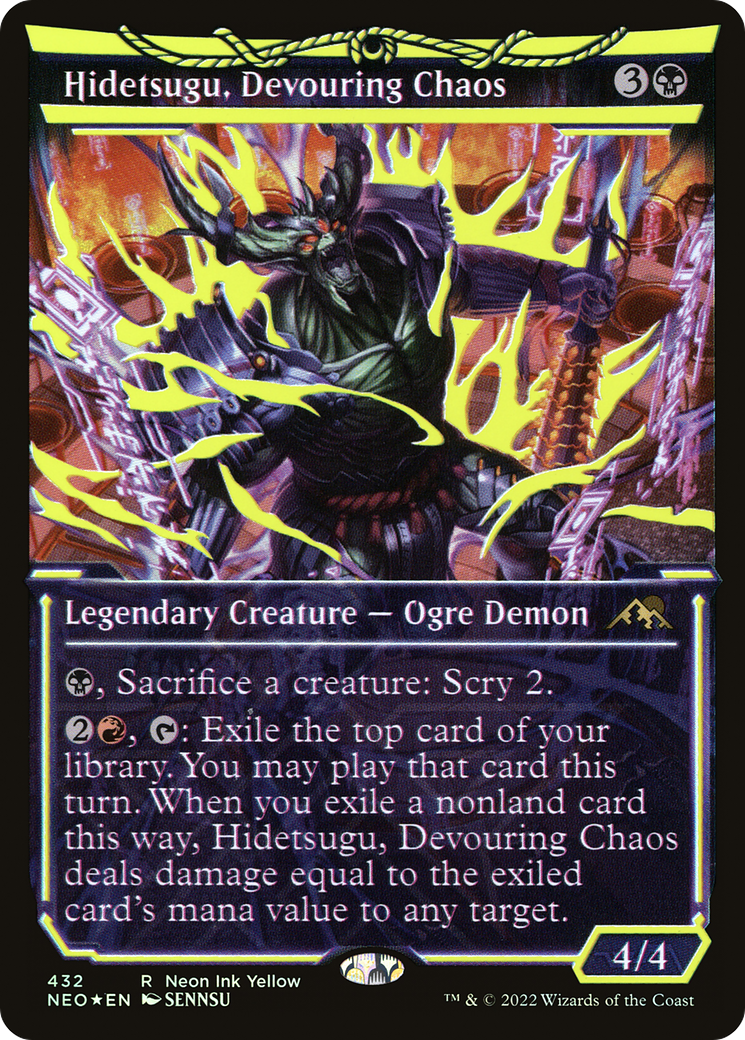 Hidetsugu, Devouring Chaos (NEO-432) - Kamigawa: Neon Dynasty: (Showcase) Foil - Premium MTG Single from Wizards of the Coast - Just $4.35! Shop now at Game Crave Tournament Store