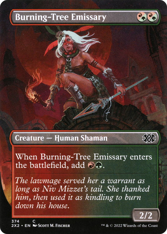 Burning-Tree Emissary (2X2-374) - Double Masters 2022 (Borderless) - Premium MTG Single from Wizards of the Coast - Just $0.08! Shop now at Game Crave Tournament Store