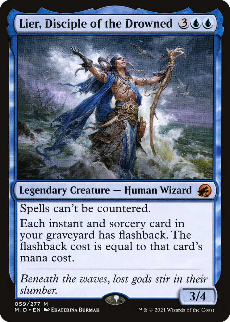 Lier, Disciple of the Drowned (MID-059) - Innistrad: Midnight Hunt Foil - Premium MTG Single from Wizards of the Coast - Just $1.89! Shop now at Game Crave Tournament Store