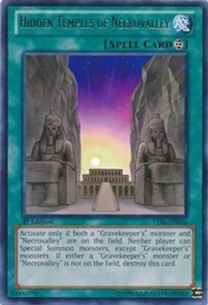 Hidden Temples of Necrovalley (LVAL-EN066) - Legacy of the Valiant Unlimited - Premium Yugioh Single from Konami - Just $0.25! Shop now at Game Crave Tournament Store