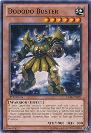 Dododo Buster (LVAL-EN097) - Legacy of the Valiant 1st Edition - Premium Yugioh Single from Konami - Just $0.25! Shop now at Game Crave Tournament Store