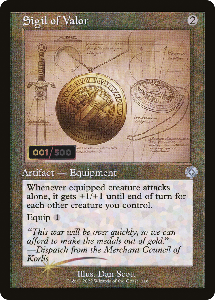 Sigil of Valor (BRR-116Z) - The Brothers' War Retro Artifacts Foil - Premium MTG Single from Wizards of the Coast - Just $73.61! Shop now at Game Crave Tournament Store