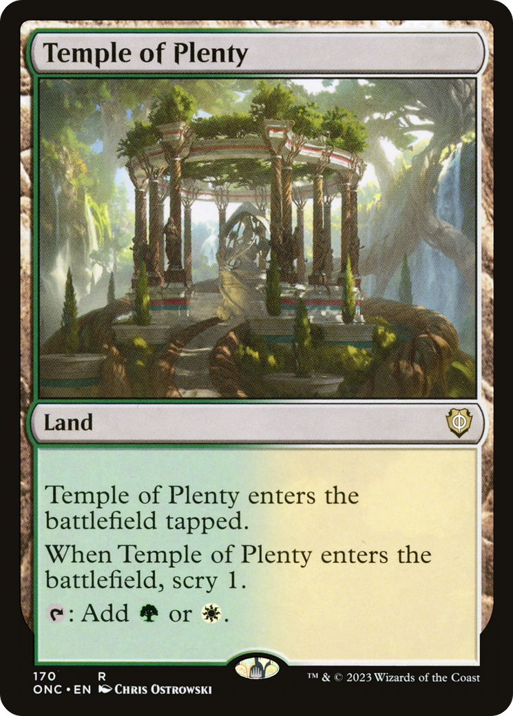 Temple of Plenty (ONC-170) - Phyrexia: All Will Be One Commander - Premium MTG Single from Wizards of the Coast - Just $0.08! Shop now at Game Crave Tournament Store