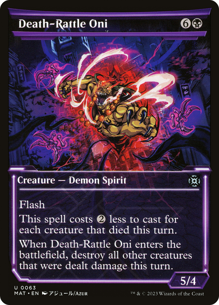 Death-Rattle Oni (MAT-063) - March of the Machine: The Aftermath: (Showcase) - Premium MTG Single from Wizards of the Coast - Just $0.08! Shop now at Game Crave Tournament Store