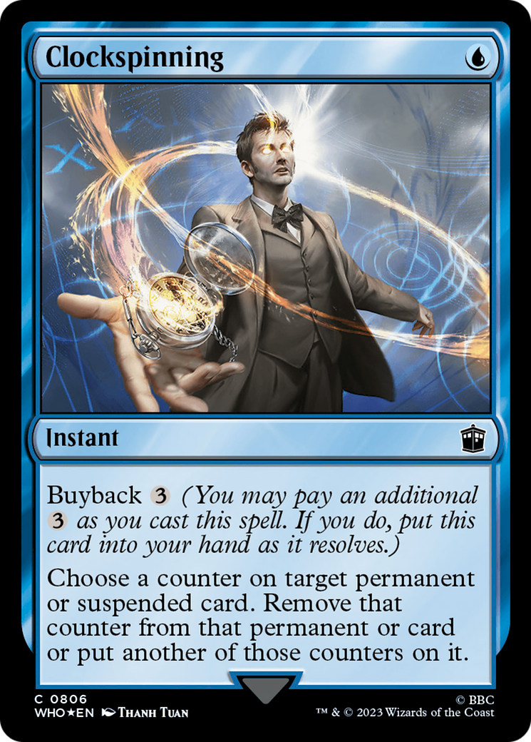 Clockspinning (WHO-806) - Doctor Who Foil - Premium MTG Single from Wizards of the Coast - Just $2.34! Shop now at Game Crave Tournament Store