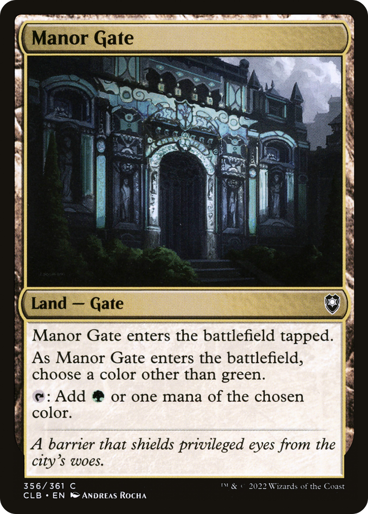Manor Gate (CLB-356) - Commander Legends: Battle for Baldur's Gate - Premium MTG Single from Wizards of the Coast - Just $0.08! Shop now at Game Crave Tournament Store