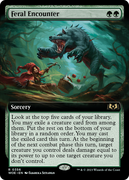 Feral Encounter (WOE-356) - Wilds of Eldraine: (Extended Art) - Premium MTG Single from Wizards of the Coast - Just $0.08! Shop now at Game Crave Tournament Store
