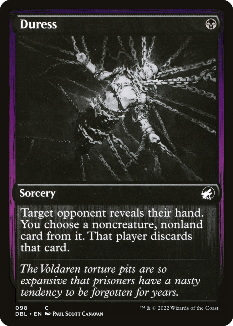 Duress (DBL-098) - Innistrad: Double Feature - Premium MTG Single from Wizards of the Coast - Just $0.13! Shop now at Game Crave Tournament Store