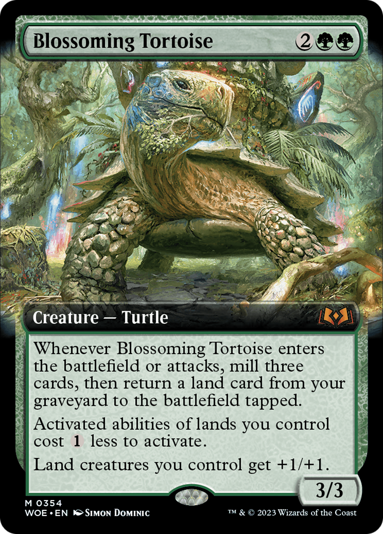Blossoming Tortoise (WOE-354) - Wilds of Eldraine: (Extended Art) - Premium MTG Single from Wizards of the Coast - Just $4.91! Shop now at Game Crave Tournament Store