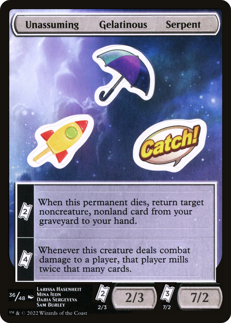 Unassuming Gelatinous Serpent (SUNF-036) - Unfinity Sticker Sheets - Premium MTG Single from Wizards of the Coast - Just $0.32! Shop now at Game Crave Tournament Store