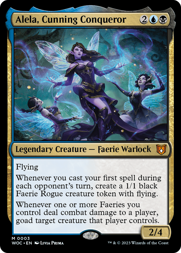 Alela, Cunning Conqueror (WOC-003) - Wilds of Eldraine Commander - Premium MTG Single from Wizards of the Coast - Just $1.89! Shop now at Game Crave Tournament Store