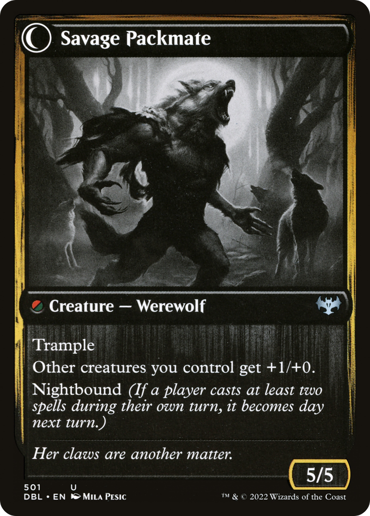 Child of the Pack // Savage Packmate (DBL-501) - Innistrad: Double Feature: (Double Faced Transform) - Premium MTG Single from Wizards of the Coast - Just $0.08! Shop now at Game Crave Tournament Store
