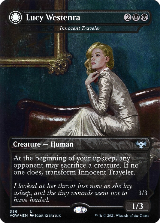 Innocent Traveler // Malicious Invader (VOW-336) - Innistrad: Crimson Vow: (Double Faced Transform) (Borderless) - Premium MTG Single from Wizards of the Coast - Just $0.08! Shop now at Game Crave Tournament Store