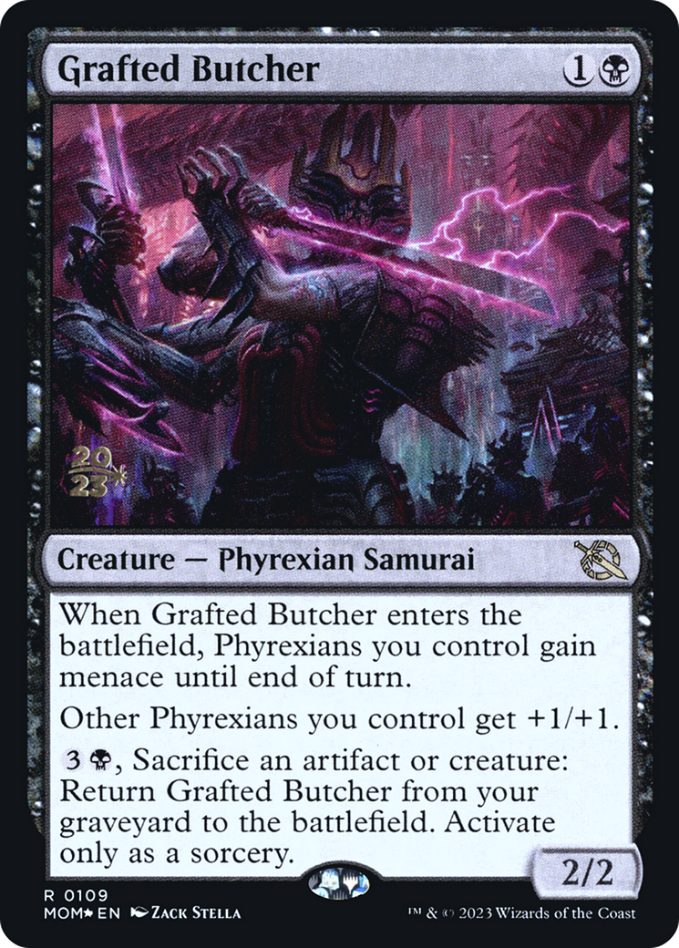 Grafted Butcher (PMOM-109S) - March of the Machine Promos Foil - Premium MTG Single from Wizards of the Coast - Just $0.41! Shop now at Game Crave Tournament Store