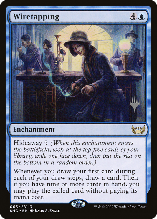 Wiretapping (PSNC-65P) - Streets of New Capenna Promos Foil - Premium MTG Single from Wizards of the Coast - Just $0.12! Shop now at Game Crave Tournament Store