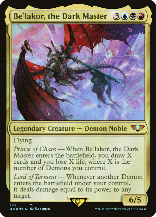 Be'lakor, the Dark Master (40K-172) - Warhammer 40,000 Commander Foil - Premium MTG Single from Wizards of the Coast - Just $2.04! Shop now at Game Crave Tournament Store