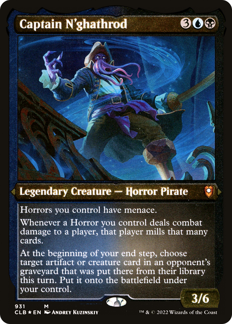 Captain N'ghathrod (CLB-931) - Commander Legends: Battle for Baldur's Gate Etched Foil - Premium MTG Single from Wizards of the Coast - Just $0.33! Shop now at Game Crave Tournament Store