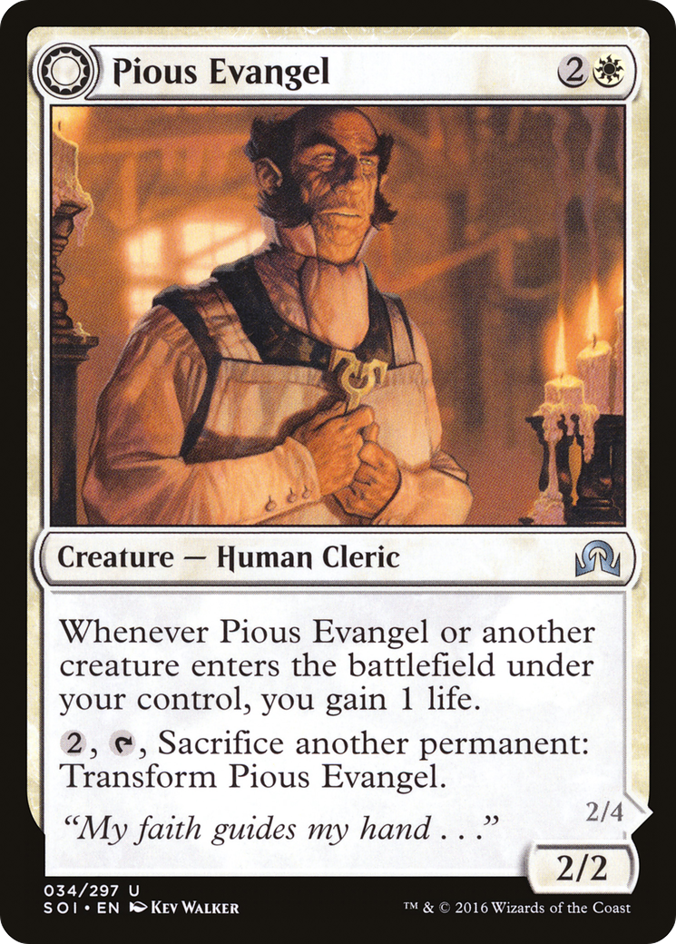 Pious Evangel // Wayward Disciple (SOI-034) - Shadows over Innistrad: (Double Faced Transform) - Premium MTG Single from Wizards of the Coast - Just $0.08! Shop now at Game Crave Tournament Store