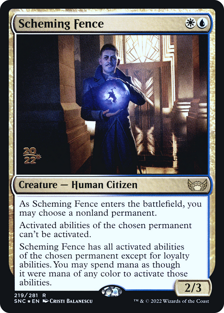 Scheming Fence (PSNC-219S) - Streets of New Capenna Promos Foil - Premium MTG Single from Wizards of the Coast - Just $0.27! Shop now at Game Crave Tournament Store