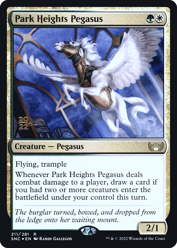 Park Heights Pegasus (PSNC-211S) - Streets of New Capenna Promos Foil - Premium MTG Single from Wizards of the Coast - Just $0.25! Shop now at Game Crave Tournament Store