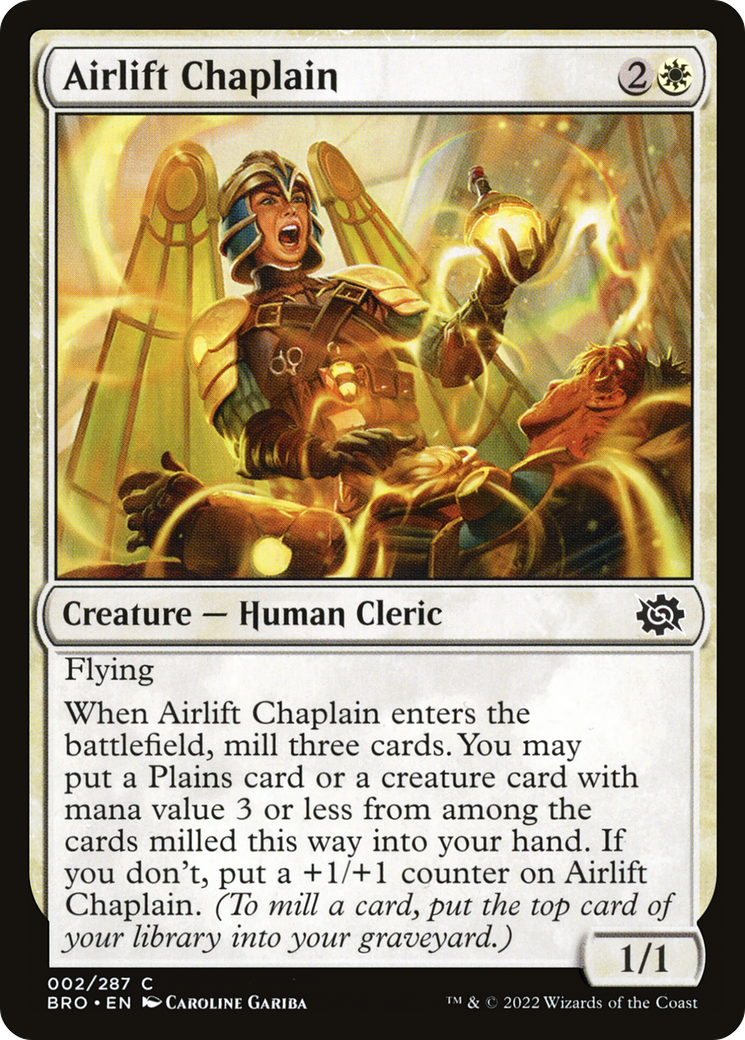 Airlift Chaplain (BRO-002) - The Brothers' War - Premium MTG Single from Wizards of the Coast - Just $0.25! Shop now at Game Crave Tournament Store