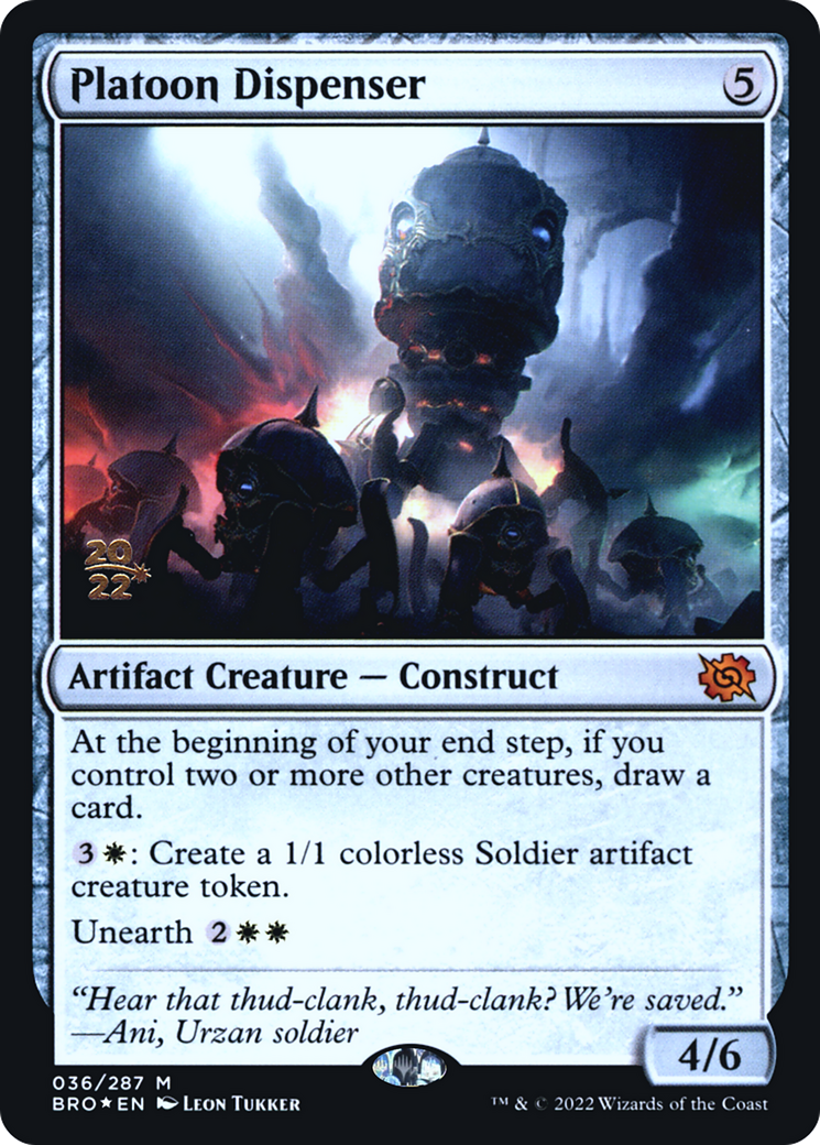 Platoon Dispenser (PBRO-36S) - The Brothers' War Promos Foil - Premium MTG Single from Wizards of the Coast - Just $0.34! Shop now at Game Crave Tournament Store