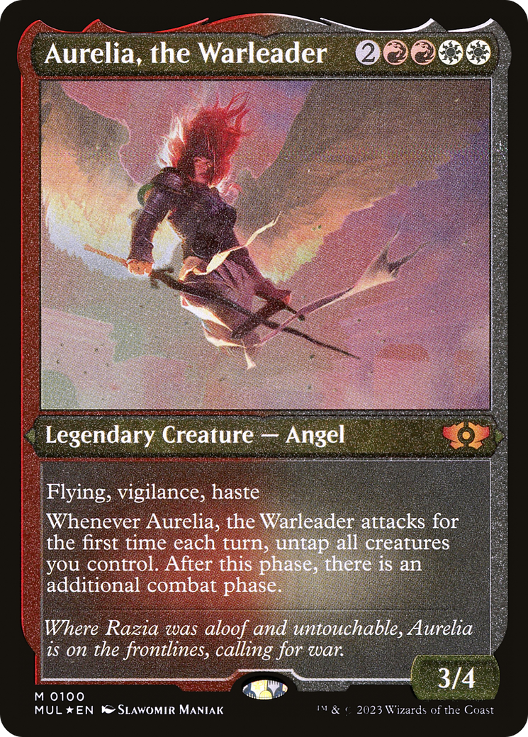 Aurelia, the Warleader (MUL-100) - Multiverse Legends Etched Foil - Premium MTG Single from Wizards of the Coast - Just $3.85! Shop now at Game Crave Tournament Store