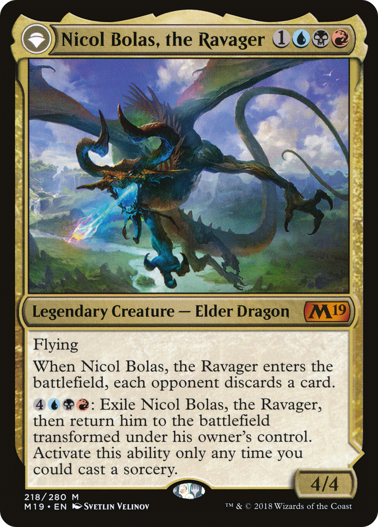Nicol Bolas, the Ravager // Nicol Bolas, the Arisen (M19-218) - Core Set 2019: (originpwdfc) - Premium MTG Single from Wizards of the Coast - Just $4.64! Shop now at Game Crave Tournament Store