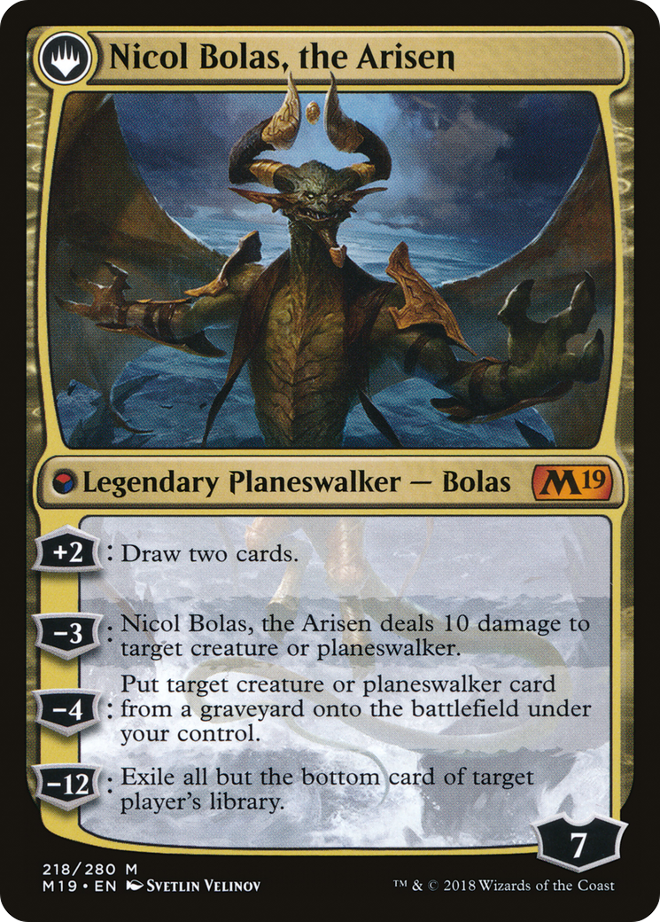 Nicol Bolas, the Ravager // Nicol Bolas, the Arisen (M19-218) - Core Set 2019: (originpwdfc) - Premium MTG Single from Wizards of the Coast - Just $4.64! Shop now at Game Crave Tournament Store