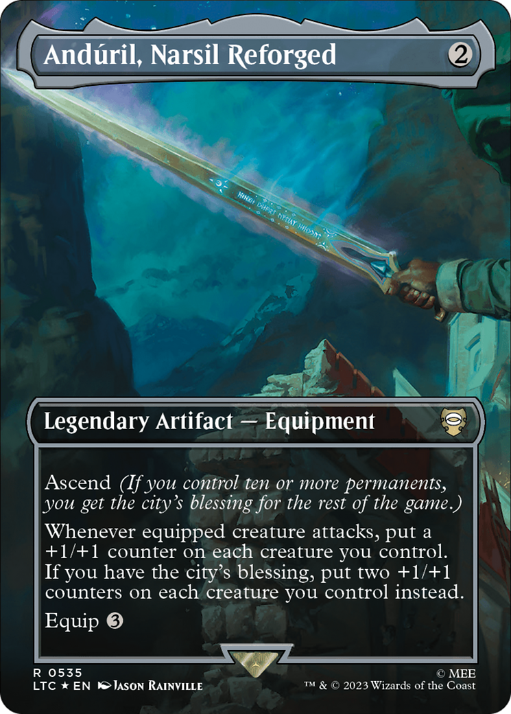 Andúril, Narsil Reforged (LTC-535) - Tales of Middle-earth Commander (Borderless) Foil - Premium MTG Single from Wizards of the Coast - Just $17.57! Shop now at Game Crave Tournament Store