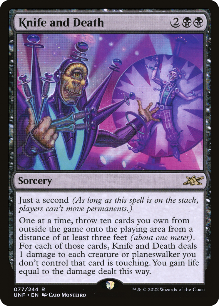 Knife and Death (UNF-077) - Unfinity - Premium MTG Single from Wizards of the Coast - Just $0.08! Shop now at Game Crave Tournament Store