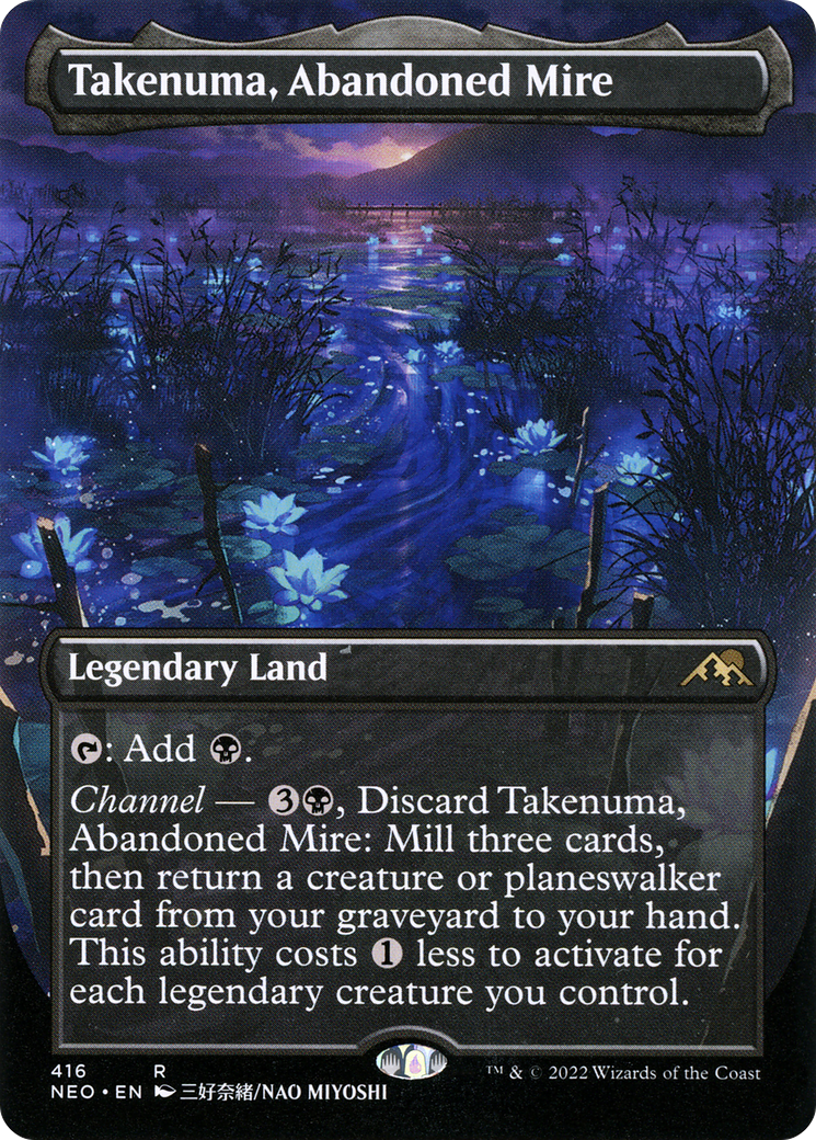Takenuma, Abandoned Mire (NEO-416) - Kamigawa: Neon Dynasty (Borderless) Foil - Premium MTG Single from Wizards of the Coast - Just $5.81! Shop now at Game Crave Tournament Store