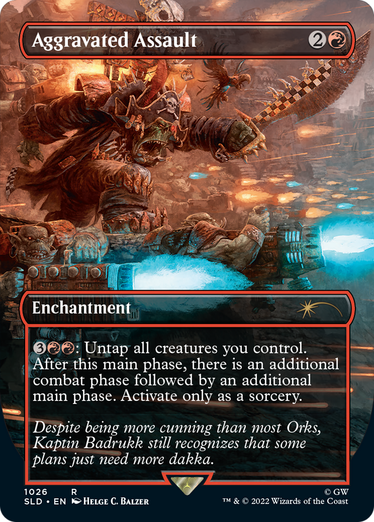 Aggravated Assault (SLD-1026) - Secret Lair Drop (Borderless) Foil - Premium MTG Single from Wizards of the Coast - Just $6.07! Shop now at Game Crave Tournament Store