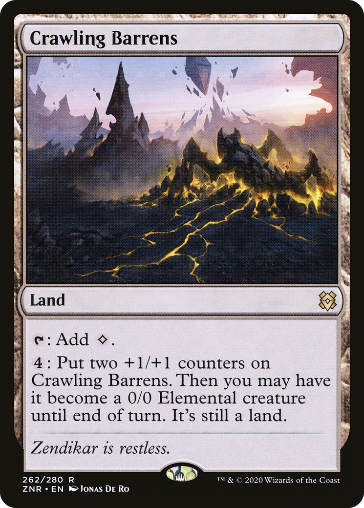 Crawling Barrens (ZNR-262) - Zendikar Rising - Premium MTG Single from Wizards of the Coast - Just $0.08! Shop now at Game Crave Tournament Store