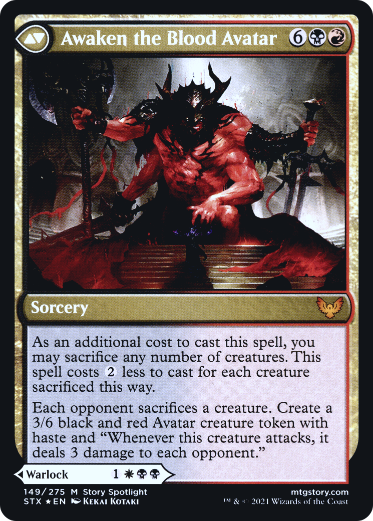 Extus, Oriq Overlord // Awaken the Blood Avatar (PSTX-149S) - Strixhaven: School of Mages Promos Foil - Premium MTG Single from Wizards of the Coast - Just $2.42! Shop now at Game Crave Tournament Store
