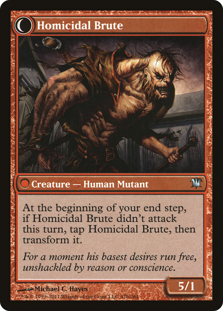 Civilized Scholar // Homicidal Brute (ISD-047) - Innistrad: (Double Faced Transform) - Premium MTG Single from Wizards of the Coast - Just $0.08! Shop now at Game Crave Tournament Store