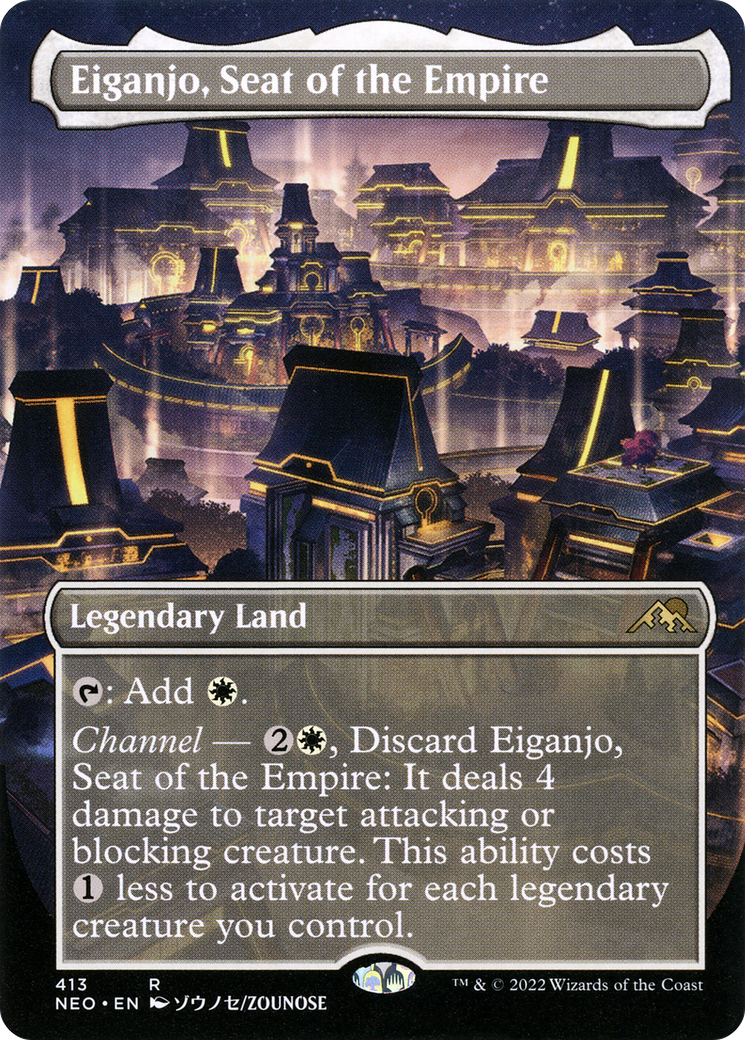 Eiganjo, Seat of the Empire (NEO-413) - Kamigawa: Neon Dynasty (Borderless) - Premium MTG Single from Wizards of the Coast - Just $1.60! Shop now at Game Crave Tournament Store