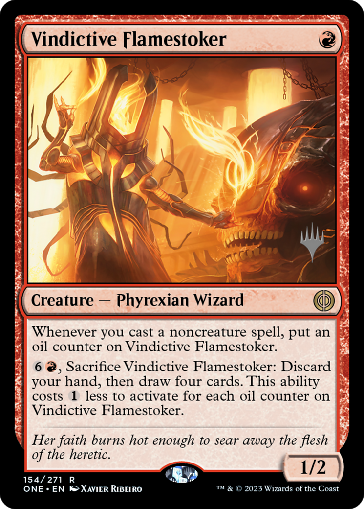 Vindictive Flamestoker (PONE-154P) - Phyrexia: All Will Be One Promos Foil - Premium MTG Single from Wizards of the Coast - Just $0.08! Shop now at Game Crave Tournament Store