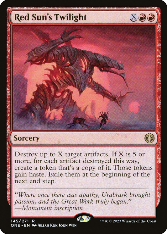 Red Sun's Twilight (ONE-145) - Phyrexia: All Will Be One - Premium MTG Single from Wizards of the Coast - Just $0.08! Shop now at Game Crave Tournament Store