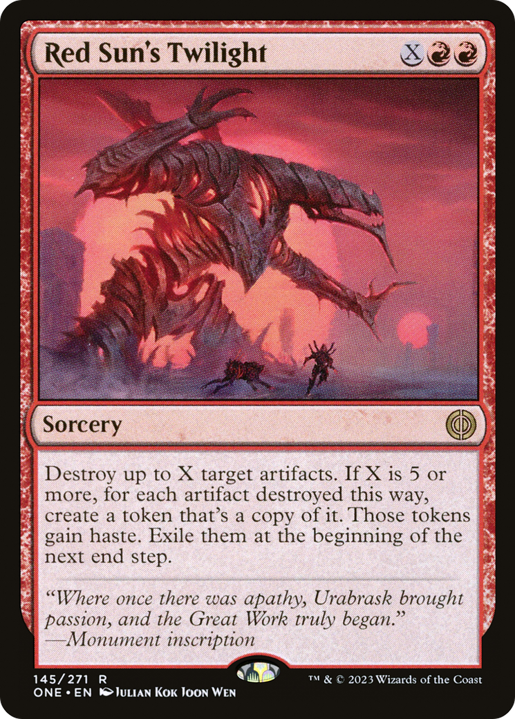 Red Sun's Twilight (ONE-145) - Phyrexia: All Will Be One Foil - Premium MTG Single from Wizards of the Coast - Just $0.08! Shop now at Game Crave Tournament Store