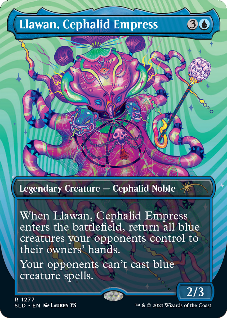 Llawan, Cephalid Empress (SLD-1277) - Secret Lair Drop (Borderless) Foil - Premium MTG Single from Wizards of the Coast - Just $0.77! Shop now at Game Crave Tournament Store